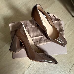 $725 Gianvito Rossi Women's Brown Patent Leather Pump Heel Shoes Size 36.5 6